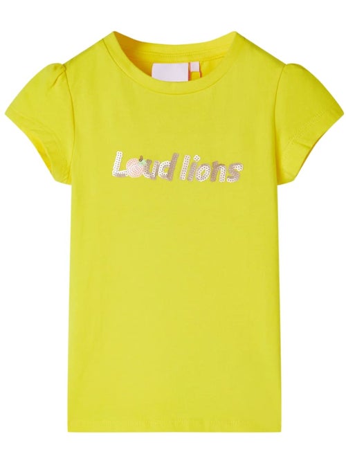 T-shirt enfant à manches cap et lettres brodées à sequins - vidaxl - Kiabi T-shirt enfant à manches cap et lettres brodées à sequins - vidaxl - Kiabi