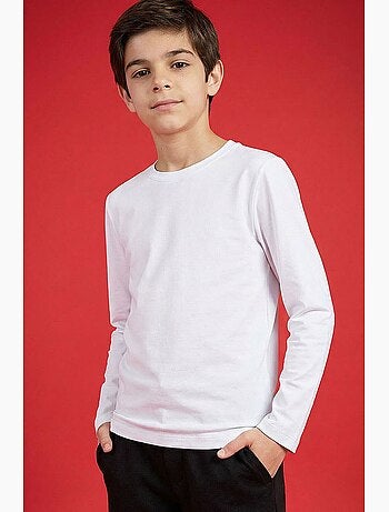 T-shirt enfant à manches longues col rond tommy
