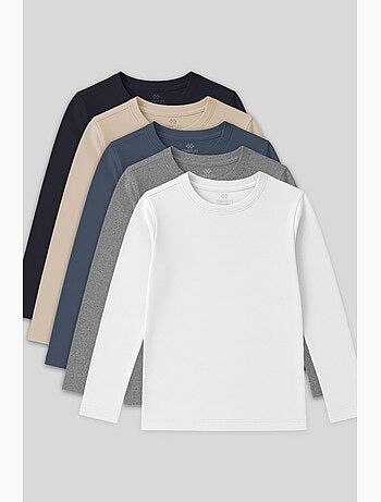 T-shirt enfant à manches longues col rond tommy