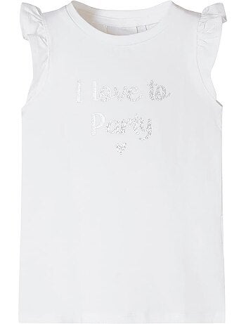 T-shirt enfant à manches volantées et imprimé pailleté - vidaxl