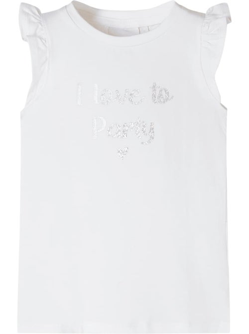T-shirt enfant à manches volantées et imprimé pailleté - vidaxl - Kiabi