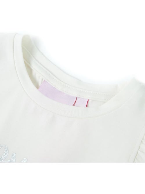 T-shirt enfant à manches volantées et imprimé pailleté - vidaxl - Kiabi