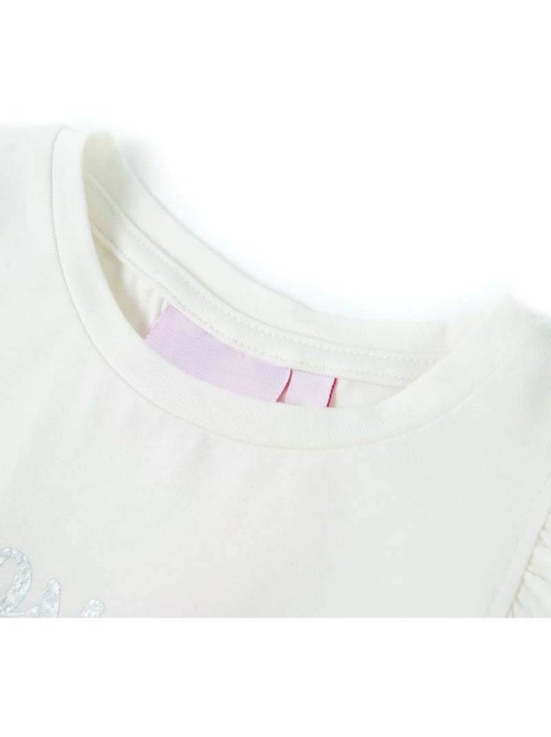 T-shirt enfant à manches volantées et imprimé pailleté - vidaxl Blanc - Kiabi