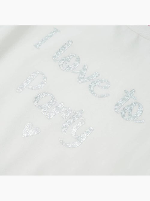 T-shirt enfant à manches volantées et imprimé pailleté - vidaxl - Kiabi