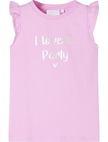 T-shirt enfant à manches volantées et imprimé pailleté - vidaxl