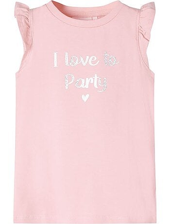 T-shirt enfant à manches volantées et imprimé pailleté - vidaxl