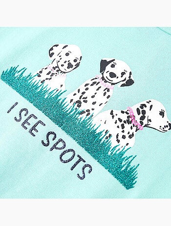 T-shirt enfant col rond coton avec imprimé chiot - vidaxl