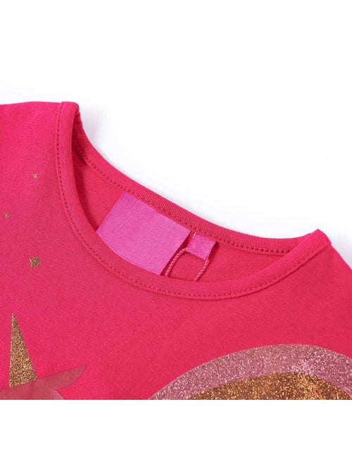 T-shirt enfant col rond coton imprimé licorne pailletée - vidaxl - Kiabi
