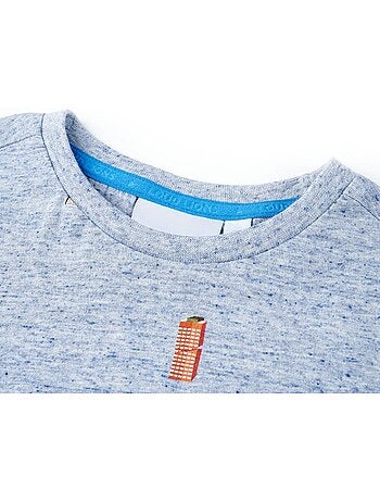 T-shirt enfant col rond coton mélangé imprimé dinosaures - vidaxl