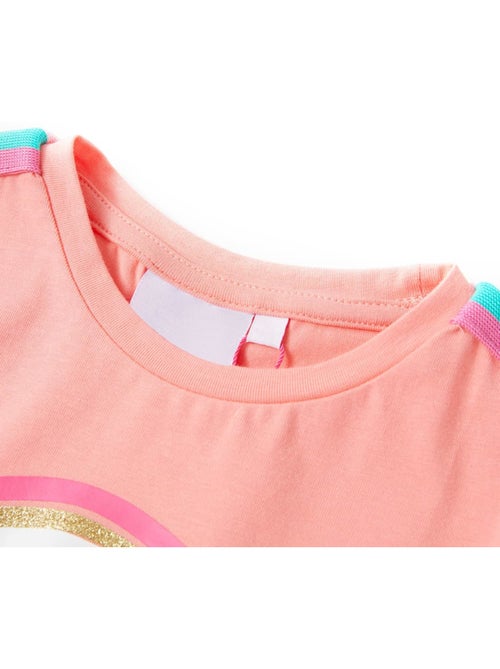 T-shirt enfant col rond imprimé arc-en-ciel souriant - vidaxl - Kiabi T-shirt enfant col rond imprimé arc-en-ciel souriant - vidaxl - Kiabi