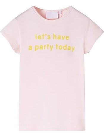 T-shirt enfant col rond manches courtes coton élasthanne imprimé - vidaxl