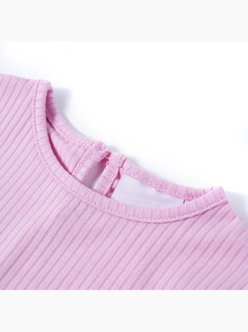 T-shirt enfant col rond uni en coton élasthanne - vidaxl - Kiabi