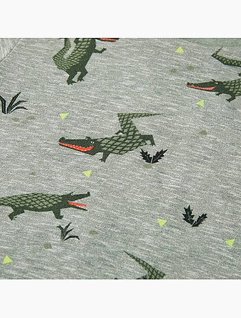 T-shirt enfant coton 100% col rond imprimé crocodile clair - vidaxl