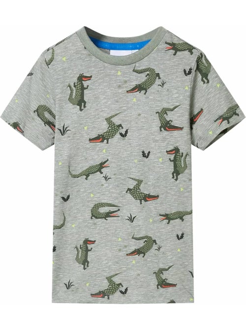 T-shirt enfant coton 100% col rond imprimé crocodile clair - vidaxl - Kiabi T-shirt enfant coton 100% col rond imprimé crocodile clair - vidaxl - Kiabi