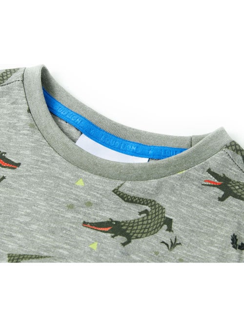 T-shirt enfant coton 100% col rond imprimé crocodile clair - vidaxl - Kiabi T-shirt enfant coton 100% col rond imprimé crocodile clair - vidaxl - Kiabi