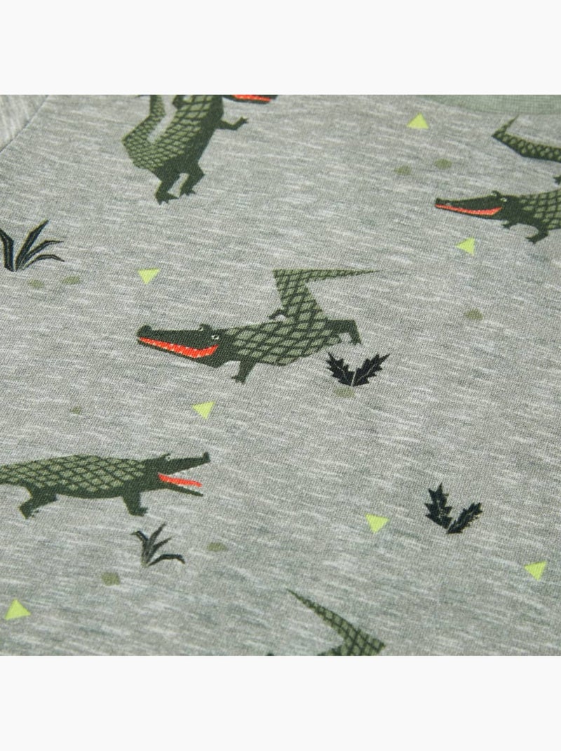 T-shirt enfant coton 100% col rond imprimé crocodile clair - vidaxl Gris - Kiabi