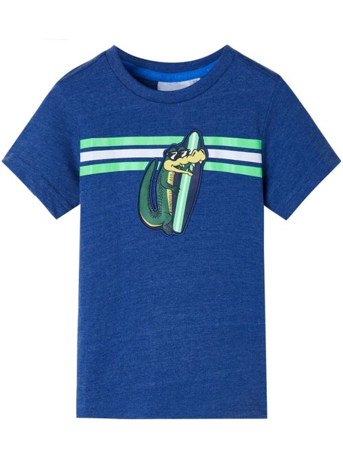 T-shirt enfant coton 100% col rond imprimé crocodile dessin - vidaxl - Kiabi