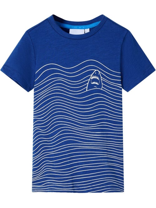 T-shirt enfant coton 100% col rond imprimé requin dans la mer - vidaxl - Kiabi T-shirt enfant coton 100% col rond imprimé requin dans la mer - vidaxl - Kiabi