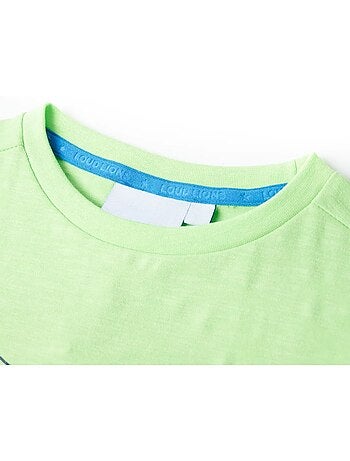 T-shirt enfant coton 100% col rond imprimé requin dans la mer - vidaxl