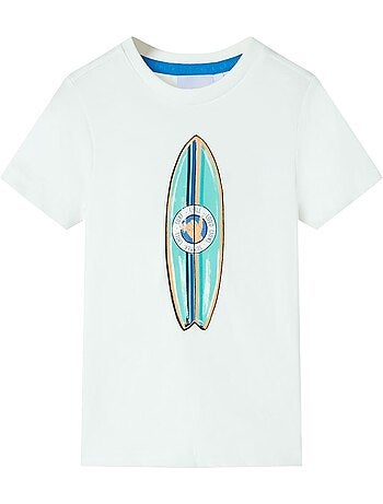 T-shirt enfant coton 100% col rond imprimé surf - vidaxl