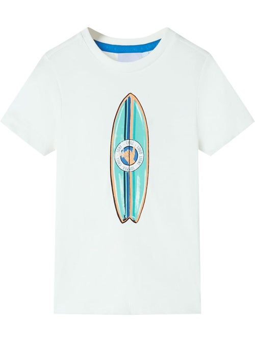 T-shirt enfant coton 100% col rond imprimé surf - vidaxl - Kiabi T-shirt enfant coton 100% col rond imprimé surf - vidaxl - Kiabi