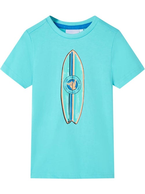 T-shirt enfant coton 100% col rond imprimé surf - vidaxl - Kiabi T-shirt enfant coton 100% col rond imprimé surf - vidaxl - Kiabi