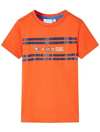 T-shirt enfant coton 100% col rond manches courtes goal - vidaxl