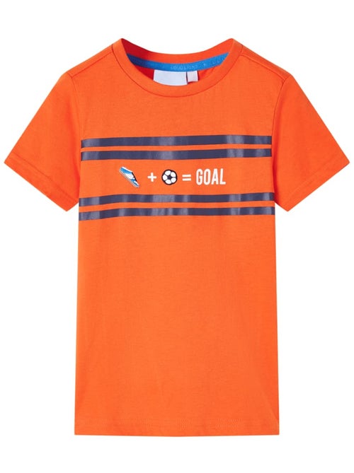 T-shirt enfant coton 100% col rond manches courtes goal - vidaxl - Kiabi