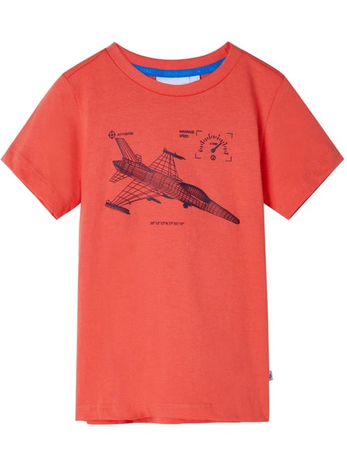 T-shirt enfant coton 100% imprimé avion col rond côtelé - vidaxl - Kiabi T-shirt enfant coton 100% imprimé avion col rond côtelé - vidaxl - Kiabi