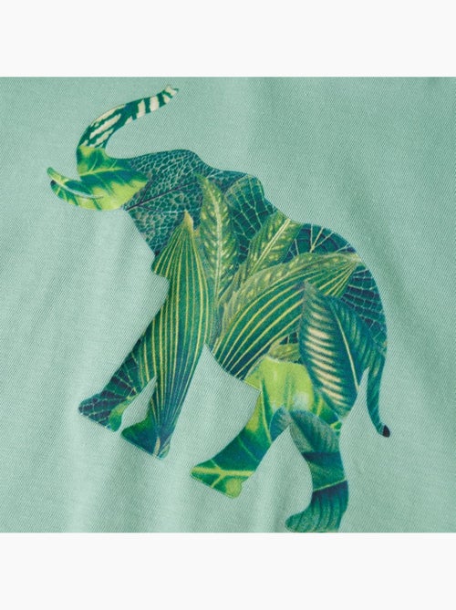 T-shirt enfant coton 100% imprimé éléphant col rond manches courtes - vidaxl - Kiabi