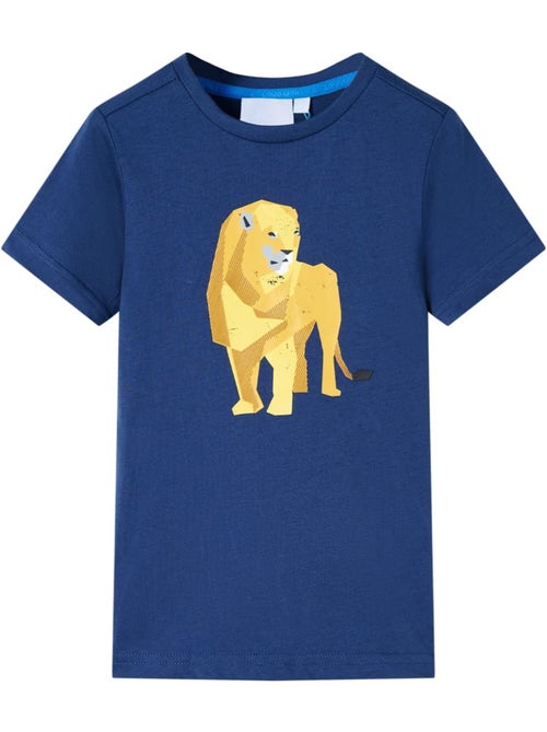 T-shirt enfant coton 100% imprimé lion col rond - vidaxl - Kiabi
