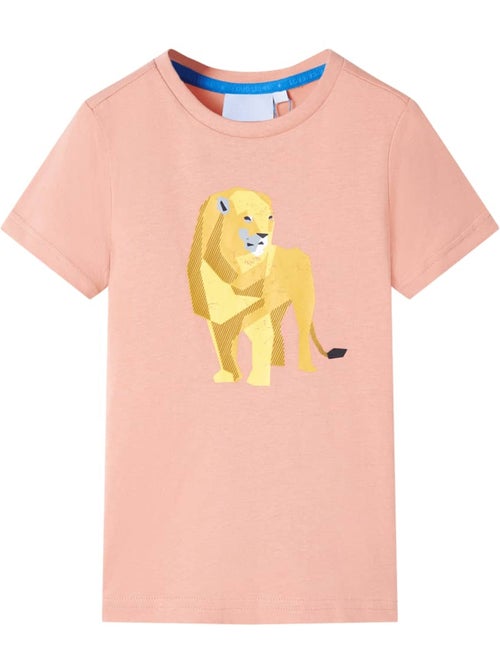 T-shirt enfant coton 100% imprimé lion col rond - vidaxl - Kiabi T-shirt enfant coton 100% imprimé lion col rond - vidaxl - Kiabi