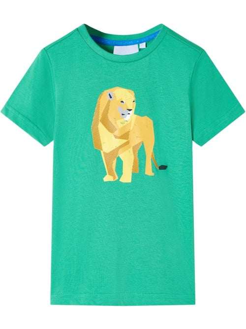 T-shirt enfant coton 100% imprimé lion col rond - vidaxl - Kiabi T-shirt enfant coton 100% imprimé lion col rond - vidaxl - Kiabi