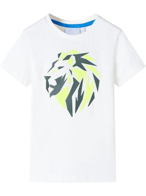 T-shirt enfant coton 100% imprimé lion manches courtes - vidaxl - Kiabi