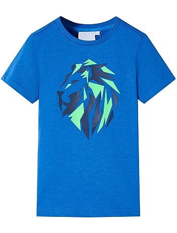T-shirt enfant coton 100% imprimé lion manches courtes - vidaxl