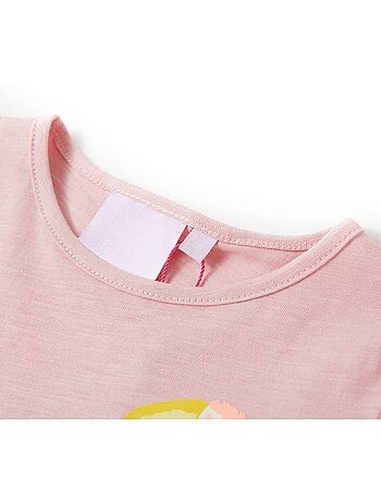 T-shirt enfant coton 100% imprimé perroquet col rond manches courtes - vidaxl