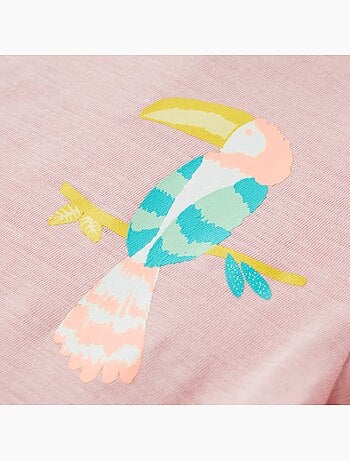 T-shirt enfant coton 100% imprimé perroquet col rond manches courtes - vidaxl