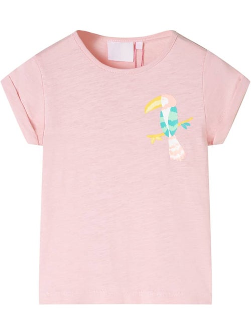 T-shirt enfant coton 100% imprimé perroquet col rond manches courtes - vidaxl - Kiabi
