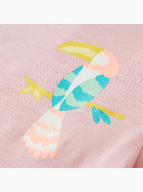 T-shirt enfant coton 100% imprimé perroquet col rond manches courtes - vidaxl - Kiabi