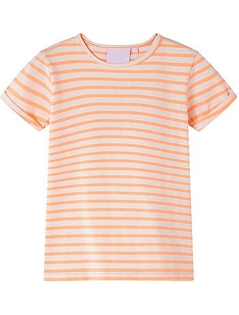 T-shirt enfant coton 95% élasthanne rayures - vidaxl