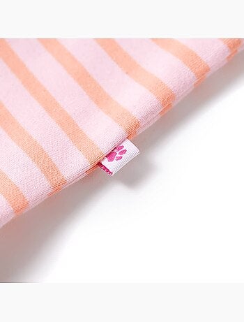 T-shirt enfant coton 95% élasthanne rayures - vidaxl