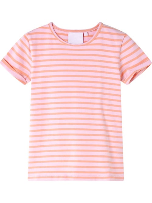 T-shirt enfant coton 95% élasthanne rayures - vidaxl - Kiabi