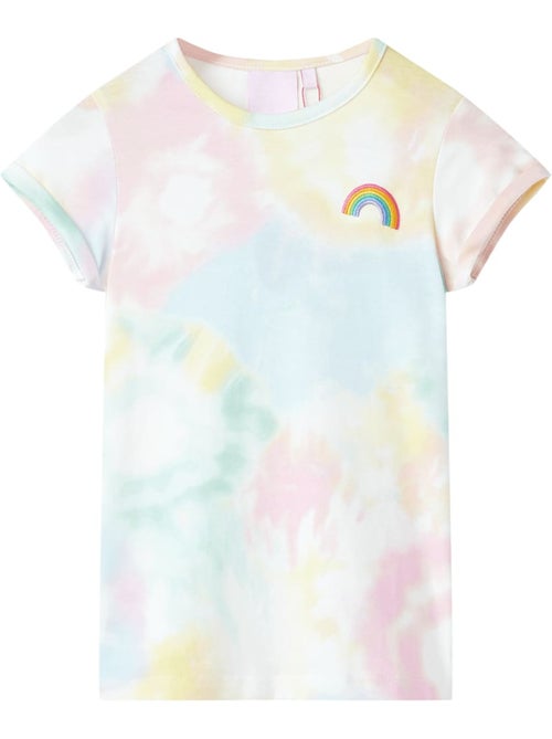 T-shirt enfant coton arc-en-ciel col rond manches courtes - vidaxl - Kiabi T-shirt enfant coton arc-en-ciel col rond manches courtes - vidaxl - Kiabi