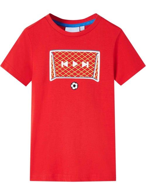 T-shirt enfant coton avec imprimé but de foot brodé - vidaxl - Kiabi
