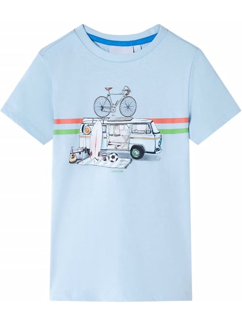 T-shirt enfant coton clair imprimé vélo col rond manches courtes - vidaxl - Kiabi T-shirt enfant coton clair imprimé vélo col rond manches courtes - vidaxl - Kiabi