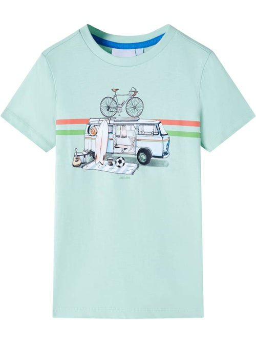 T-shirt enfant coton clair imprimé vélo col rond manches courtes - vidaxl - Kiabi
