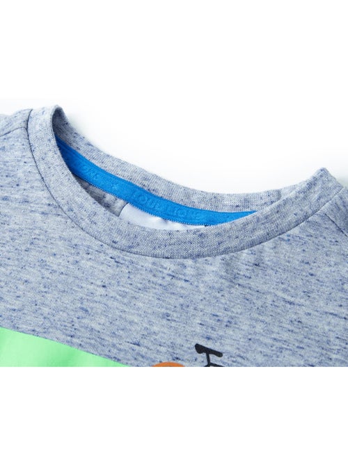 T-shirt enfant coton col rond côtelé rayures vélos imprimé - vidaxl - Kiabi T-shirt enfant coton col rond côtelé rayures vélos imprimé - vidaxl - Kiabi