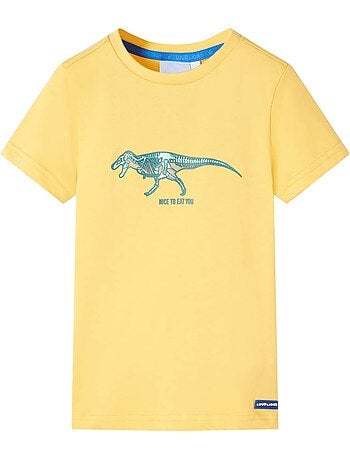 T-shirt enfant coton col rond dinosaure clair - vidaxl