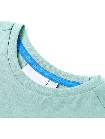 T-shirt enfant coton col rond dinosaure clair - vidaxl
