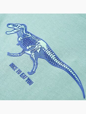 T-shirt enfant coton col rond dinosaure clair - vidaxl